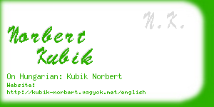 norbert kubik business card